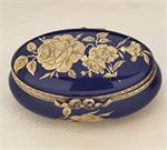 Limoges Porcelain  Romantic Cobalt Collection Boxes
